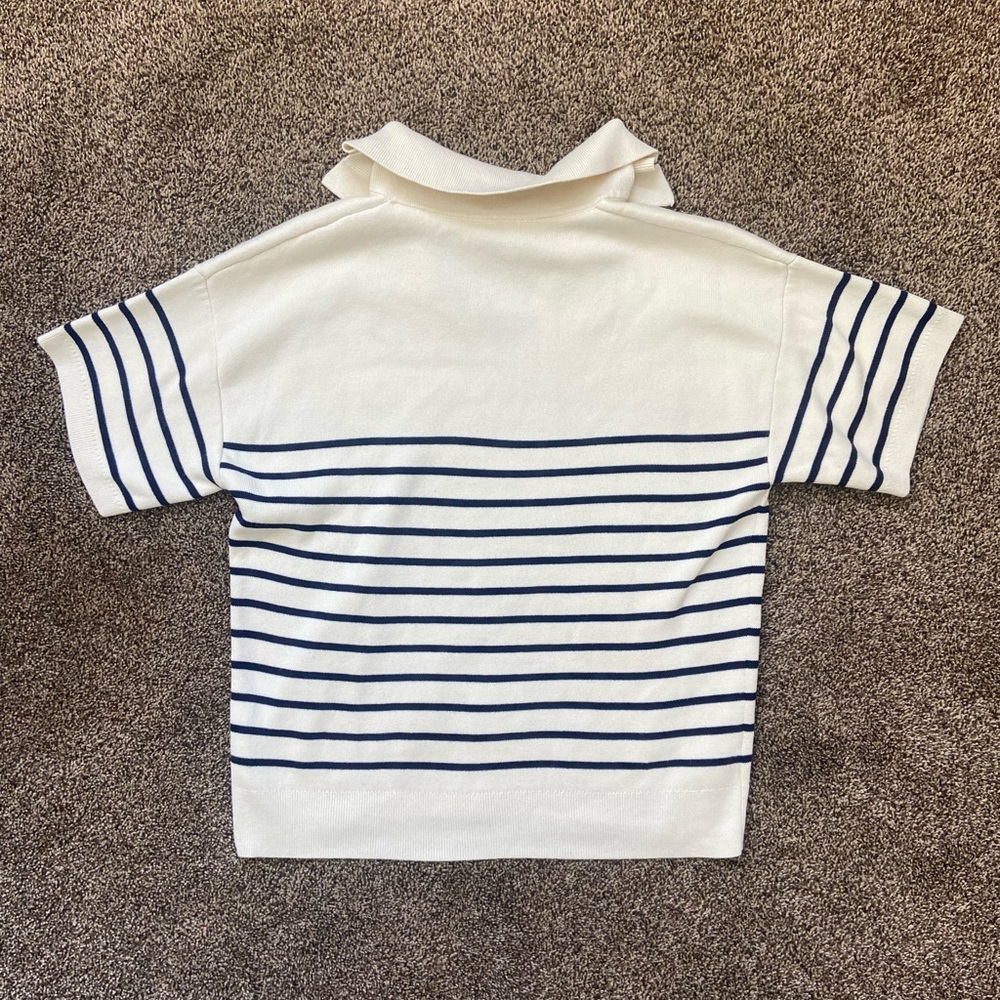 & Other Stories Striped Shortsleeve Sweater Top Medium - Picture 6 of 6